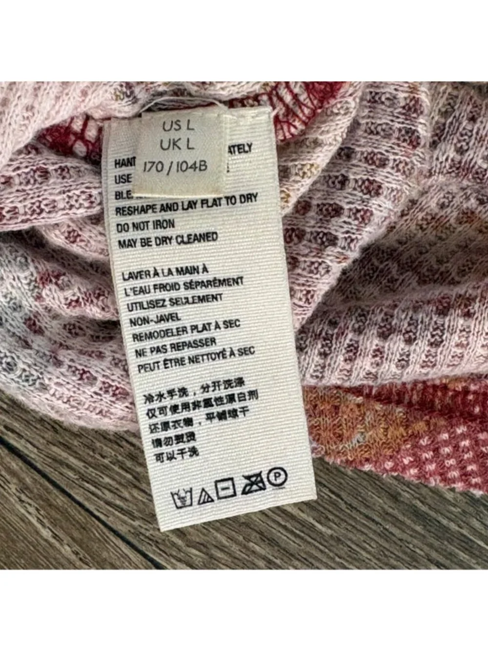 Free People Floral Print Waffle Knit Top Large Moroccan Spice